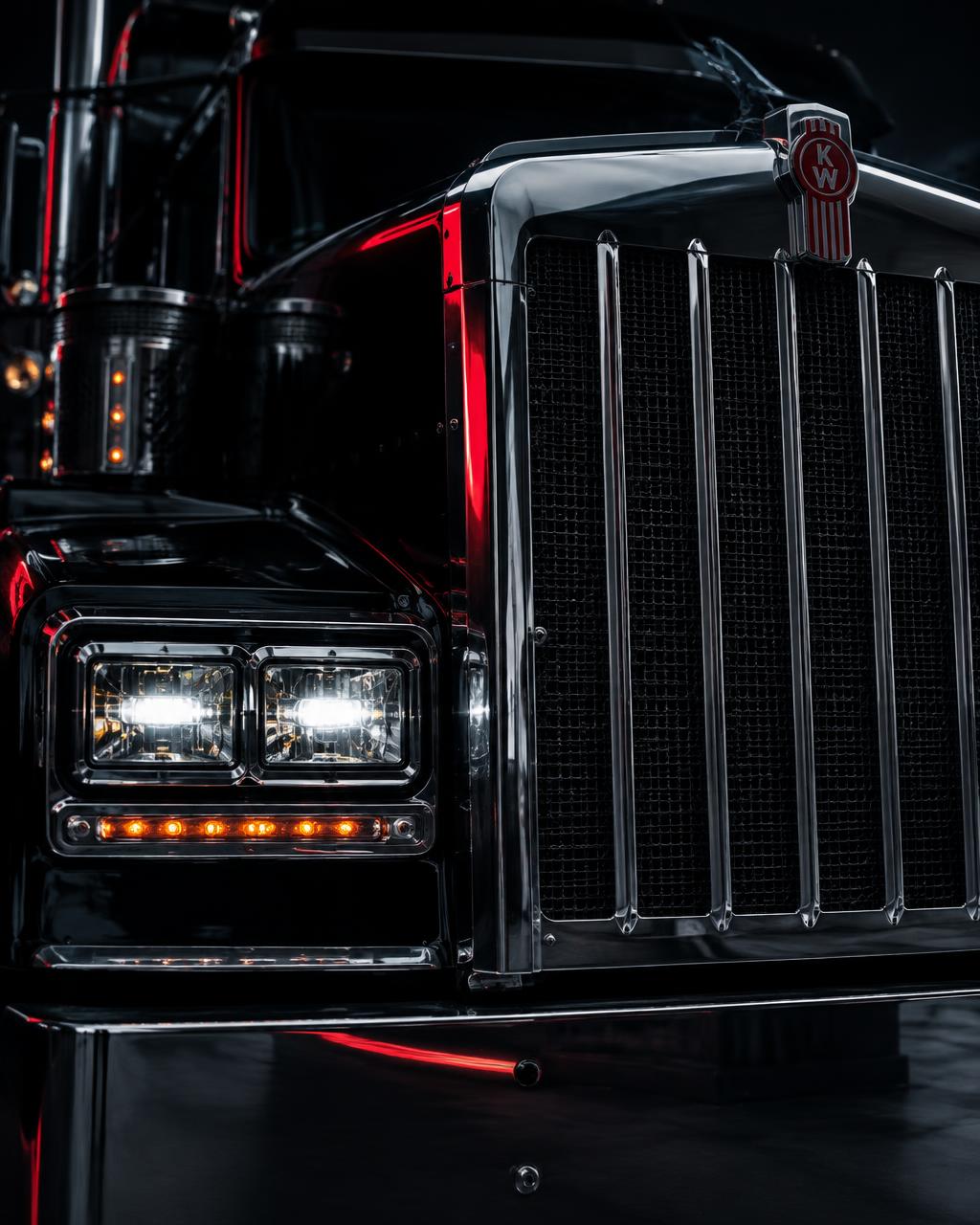 Close-up of a truck grille